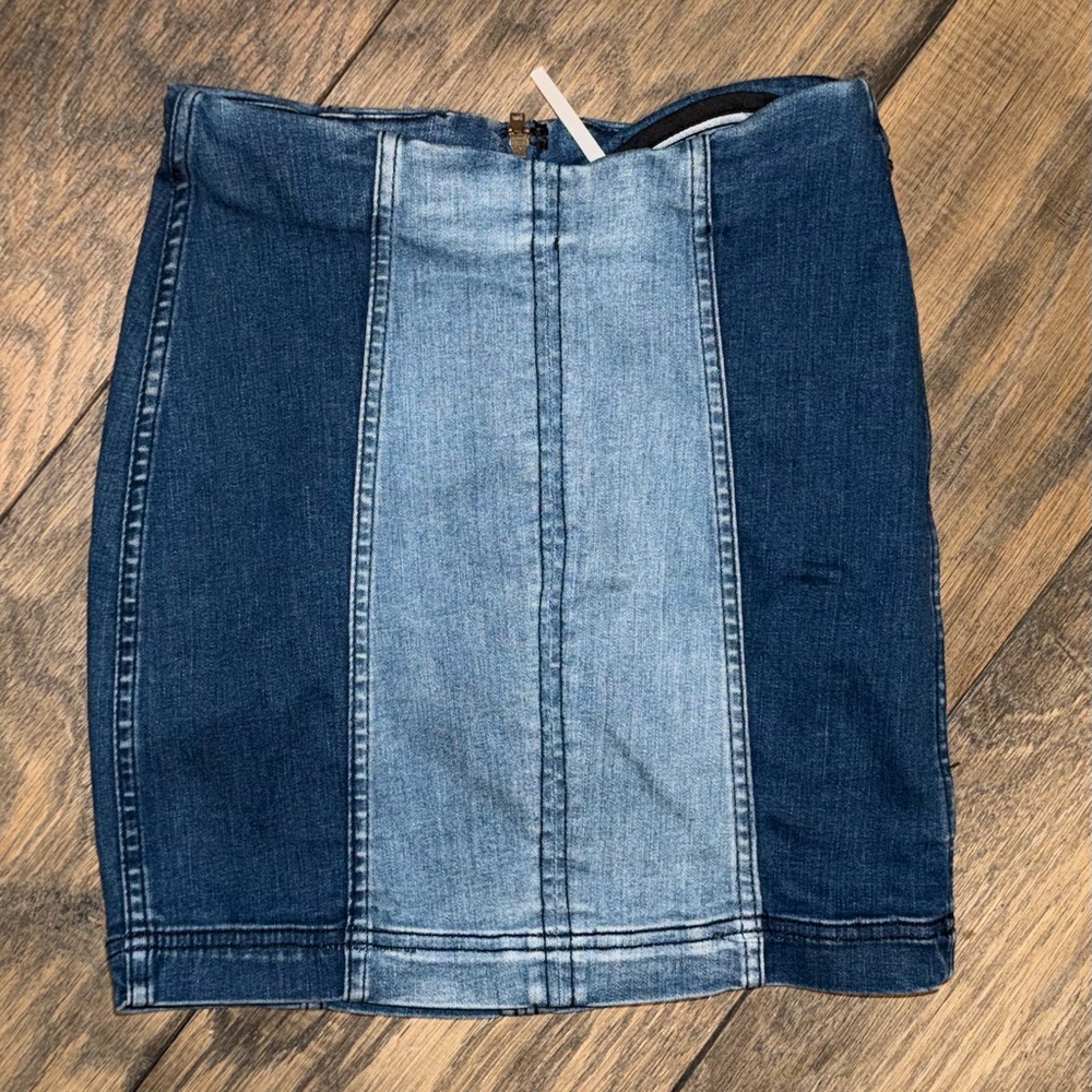 Free People Two Tone Denim Skirt sz 0